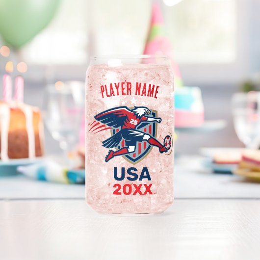 USA Soccer Eagle National Team Patriotic Action Blikvorm Glas (Insitu (Verjaardag))