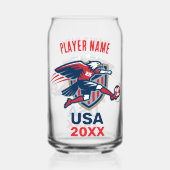 USA Soccer Eagle National Team Patriotic Action Blikvorm Glas (Achterkant)
