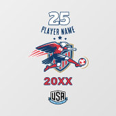 USA Soccer Eagle National Team Patriotic Action Raamsticker (Vel)