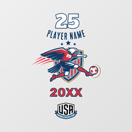 USA Soccer Eagle National Team Patriotic Action Raamsticker