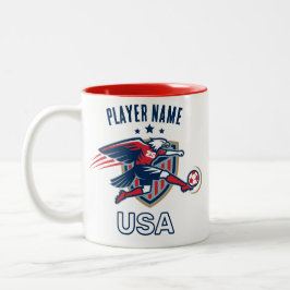 USA Soccer Eagle National Team Patriotic Action Tweekleurige Koffiemok