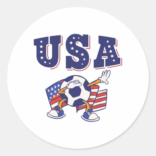 USA Soccer Fan Jersey Shirt American Flag Ronde Sticker (Voorkant)