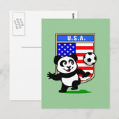 USA Soccer Panda Briefkaart (Voorkant / Achterkant)