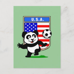 USA Soccer Panda Briefkaart
