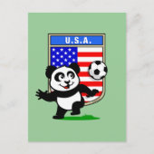 USA Soccer Panda Briefkaart (Voorkant)