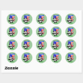 USA Soccer Panda Ronde Sticker (Vel)