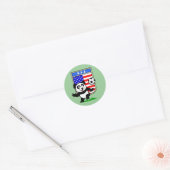 USA Soccer Panda Ronde Sticker (Envelop)