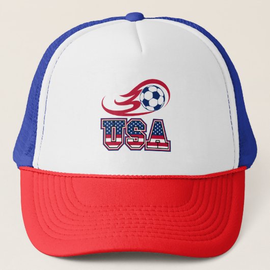 USA Soccer Patriotic American Flag Football Trucke Trucker Pet (Voorkant)