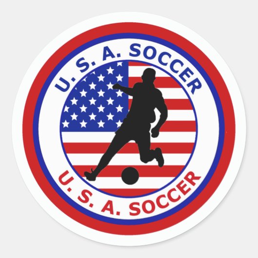 USA SOCCER RONDE STICKER (Voorkant)