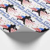 USA SOFTBALL SPELER HOUDT VAN SOFTBALL ONTWERP CADEAUPAPIER (Hoek)