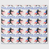 USA SOFTBALL SPELER HOUDT VAN SOFTBALL ONTWERP CADEAUPAPIER (Vlak)