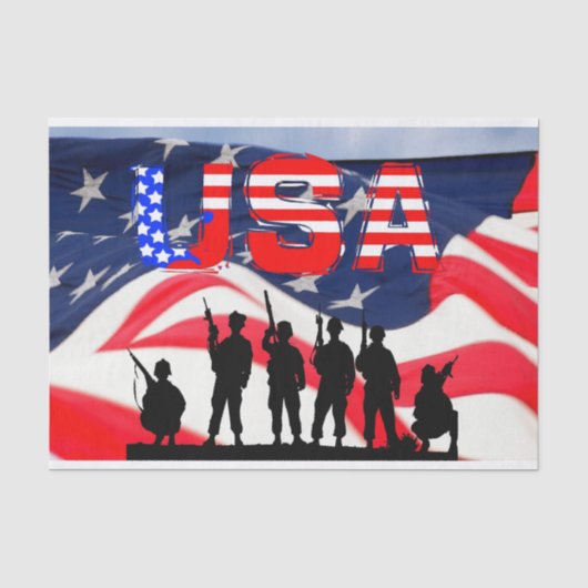 Usa Soldier in Honor Flag Tissuepapier (Voorkant)