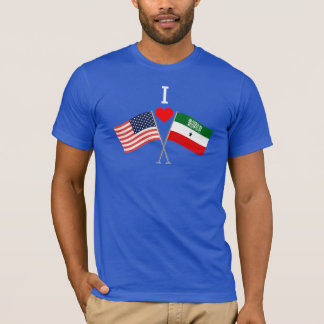 USA-Somaliland Cross Flags Mannen korte mouw T-shirt