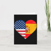 Usa Spain Heart - Dual Citizenship  Kaart (Voorkant)