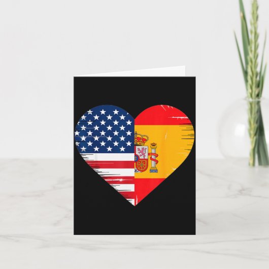 Usa Spain Heart - Dual Citizenship  Kaart (Voorkant)