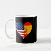 Usa Spain Heart - Dual Citizenship  Koffiemok (Links)