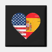 Usa Spain Heart - Dual Citizenship  Magneet (Voorkant)