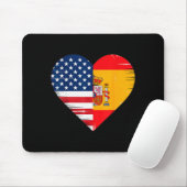 Usa Spain Heart - Dual Citizenship  Muismat (Met muis)