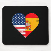 Usa Spain Heart - Dual Citizenship  Muismat (Voorkant)