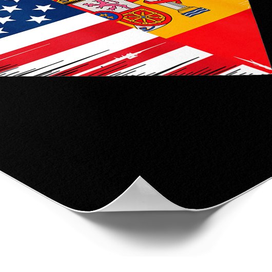 Usa Spain Heart - Dual Citizenship  Poster (Hoek)
