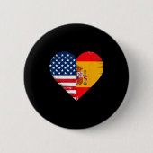 Usa Spain Heart - Dual Citizenship  Ronde Button 5,7 Cm (Voorkant)