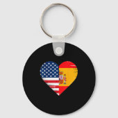 Usa Spain Heart - Dual Citizenship  Sleutelhanger (Voorkant)
