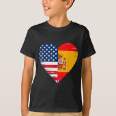 Usa Spain Heart - Dual Citizenship  T-shirt (Voorkant)