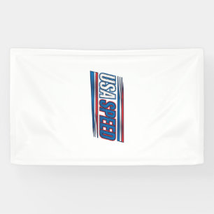 USA Speed Racing Patriottisch Vintage Vector Desig Spandoek