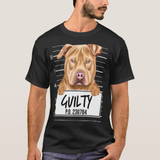 USA Staffordshire Terrier Mugshot Schuldige Hond T-shirt