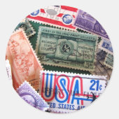 USA Stamp Collage Stickers (Voorkant)
