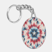 USA Star "één natie onder God" Sleutelhanger (Voorkant Links)