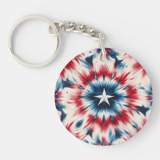 USA Star "één natie onder God" Sleutelhanger (Voorkant)