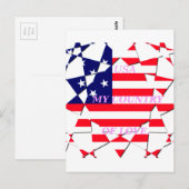 USA Star Spangled Love Mijn land van liefde Briefkaart (Voorkant / Achterkant)