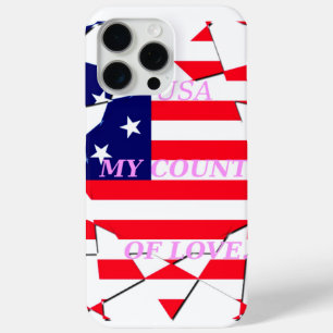 USA Star Spangled Love Mijn land van liefde iPhone 15 Pro Max Hoesje