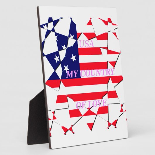 USA Star Spangled Love Mijn land van liefde Fotoplaat (Zijkant)