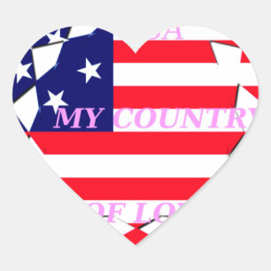 USA Star Spangled Love Mijn land van liefde Hart Sticker