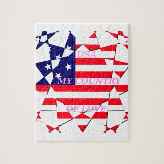 USA Star Spangled Love Mijn land van liefde Legpuzzel (Verticaal)