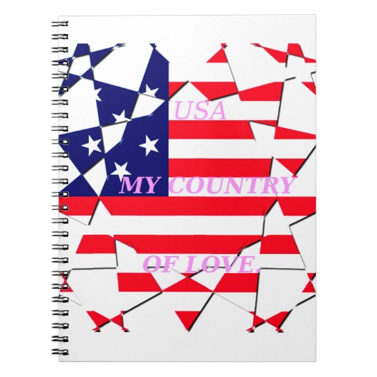 USA Star Spangled Love Mijn land van liefde Notitieboek (Voorkant)