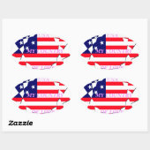 USA Star Spangled Love Mijn land van liefde Ovale Sticker (Vel)