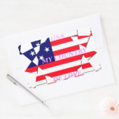 USA Star Spangled Love Mijn land van liefde Rechthoekige Sticker (Envelop)