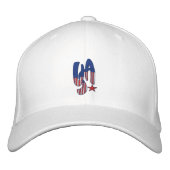 USA Star W Geborduurde Pet (Voorkant)