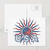 USA Starburst Yin Yang Briefkaart (Voorkant / Achterkant)