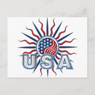 USA Starburst Yin Yang Briefkaart