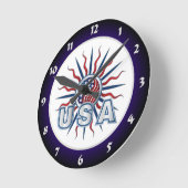 USA Starburst Yin Yang Ronde Klok (Hoek)