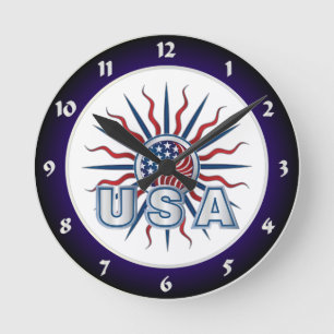 USA Starburst Yin Yang Ronde Klok