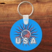 USA Starburst Yin Yang Sleutelhanger (Voorkant)