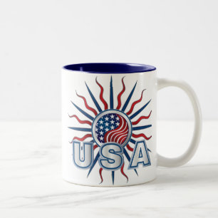 USA Starburst Yin Yang Tweekleurige Koffiemok
