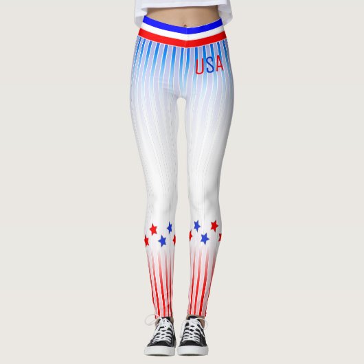 USA Stars and Stripes (cust.) Leggings (Voorkant)