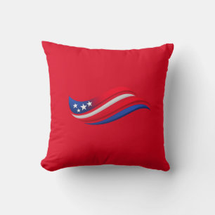 USA Stars & Stripes Golf Throw Kussen Rood Wit