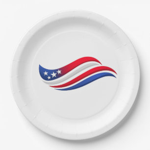 USA Stars & Stripes Golf Throw Kussen Rood Wit Papieren Bordje